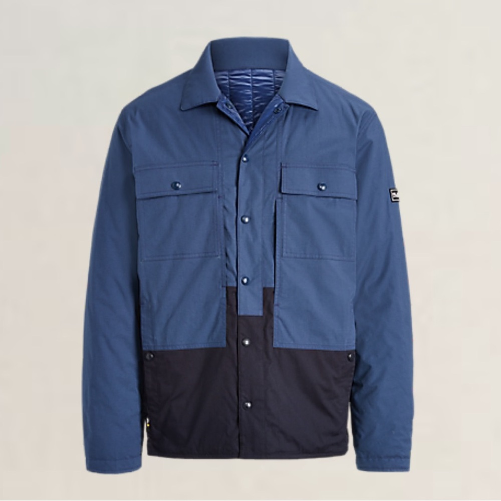RALPH LAUREN RLX Reversible Stretch Ripstop Overshirt Field Jacket Sz L 🆕‎